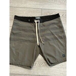 Linksoul Hybrid Shorts Mens 36 Green Gray Lightweight Swim Trunks Golf Preppy